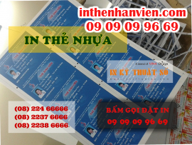 In thẻ nhựa PVC làm thẻ giữ xe, thẻ nhân viên, thẻ bài, thẻ nhựa các loại